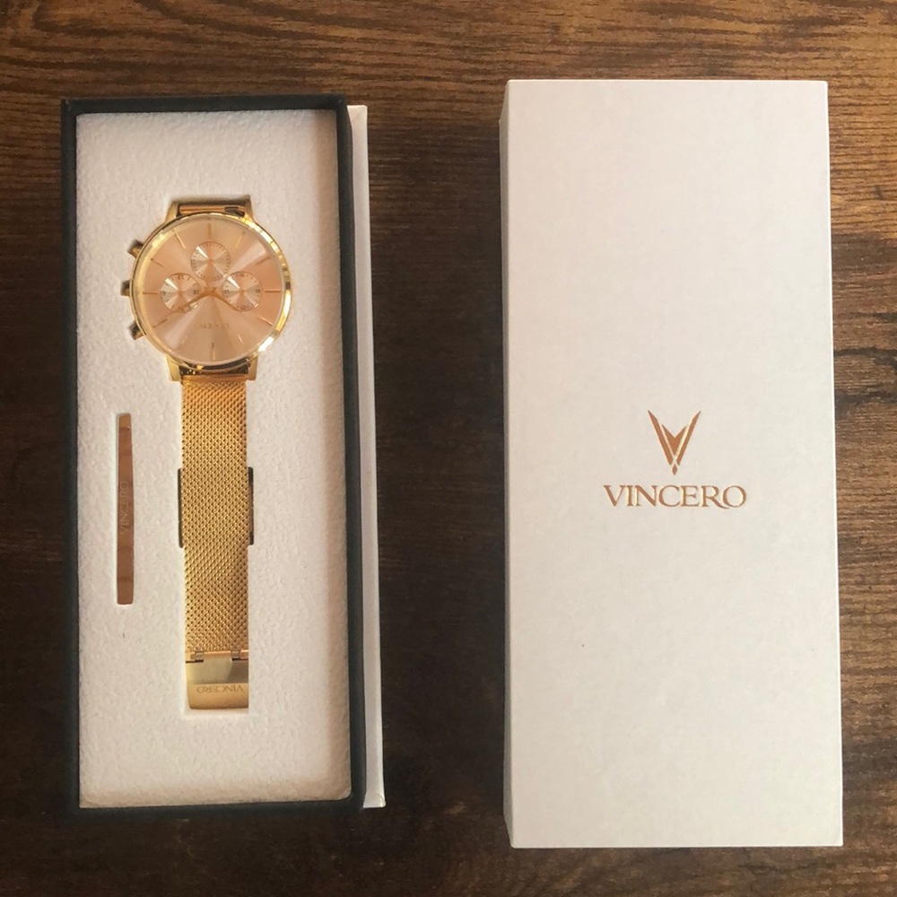 Brand New still in box Vincero Klein Mesh Gold